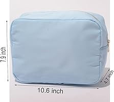Kaymey Extral Large Cosmetic Bag Makeup Pouch Bag Case Nylon Travel Set (Blue,XL) | Amazon (US)