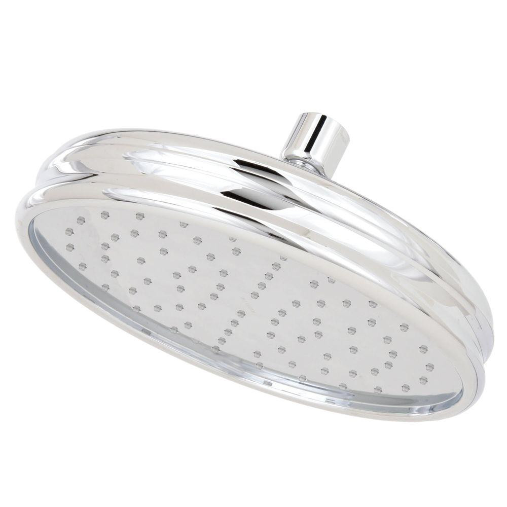 1-Spray 8.4 in. Single Ceiling Mount Fixed Rain Shower Head in Polished Chrome | The Home Depot