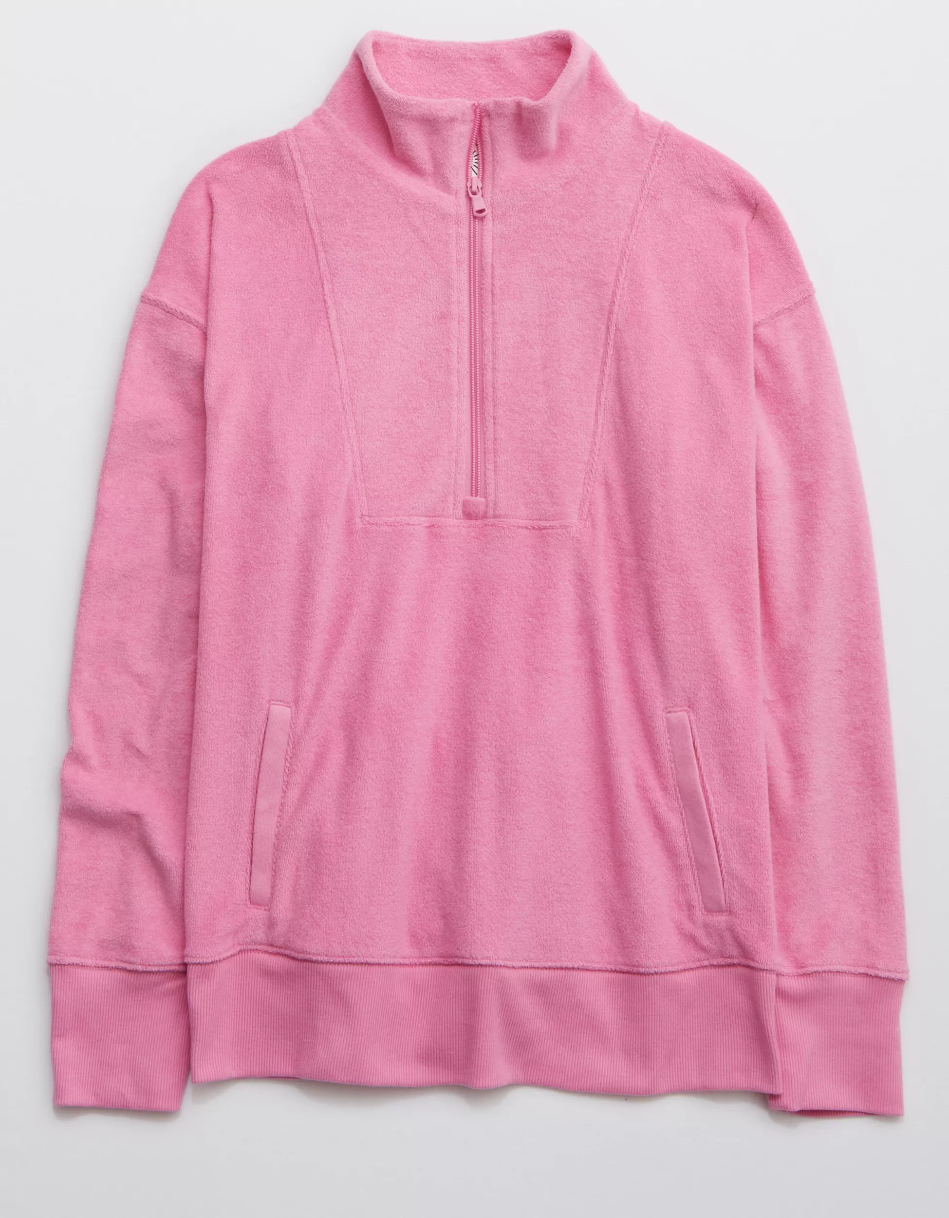 OFFLINE By Aerie Towel Terry Quarter Zip Sweatshirt | American Eagle Outfitters (US & CA)