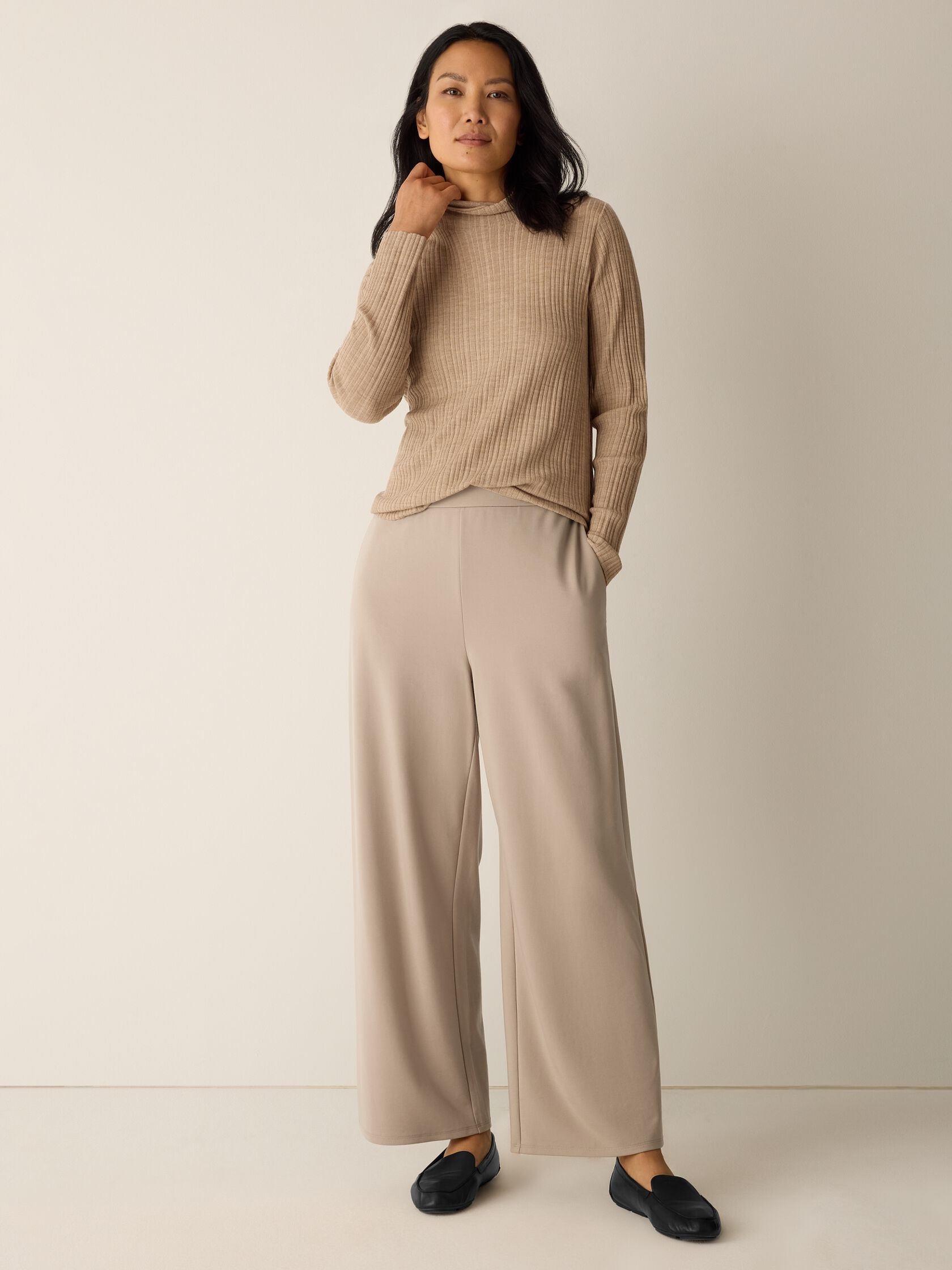 Washable Flex Ponte Wide-Leg Pant | Eileen Fisher