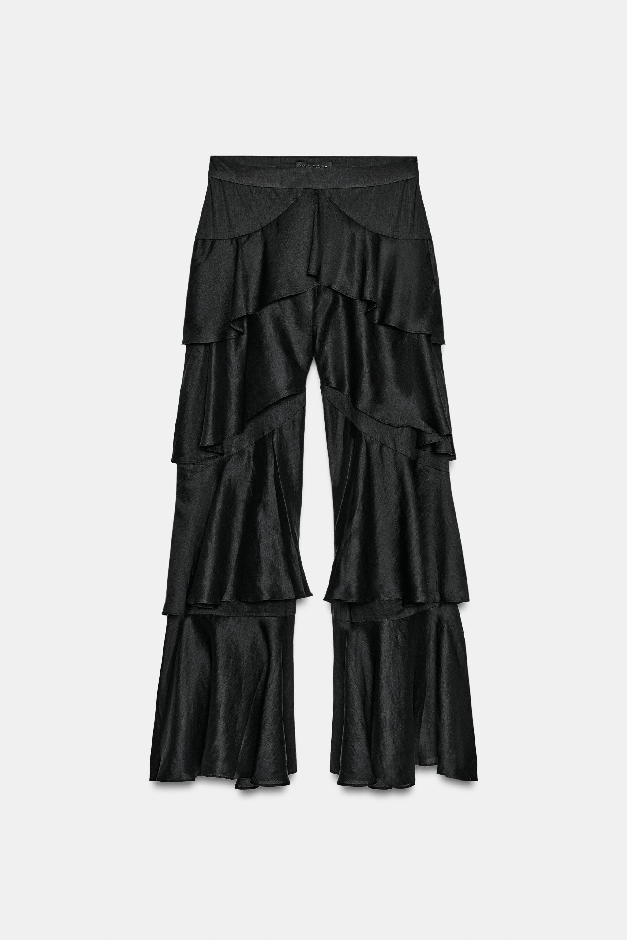 ZW COLLECTION RAMIE TROUSERS WITH RUFFLES | Zara UK
