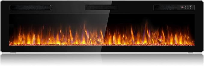 BOSSIN 72 inch Ultra-Thin Silence Linear Electric Fireplace, Recessed Wall Mounted Fireplace, Fit... | Amazon (US)