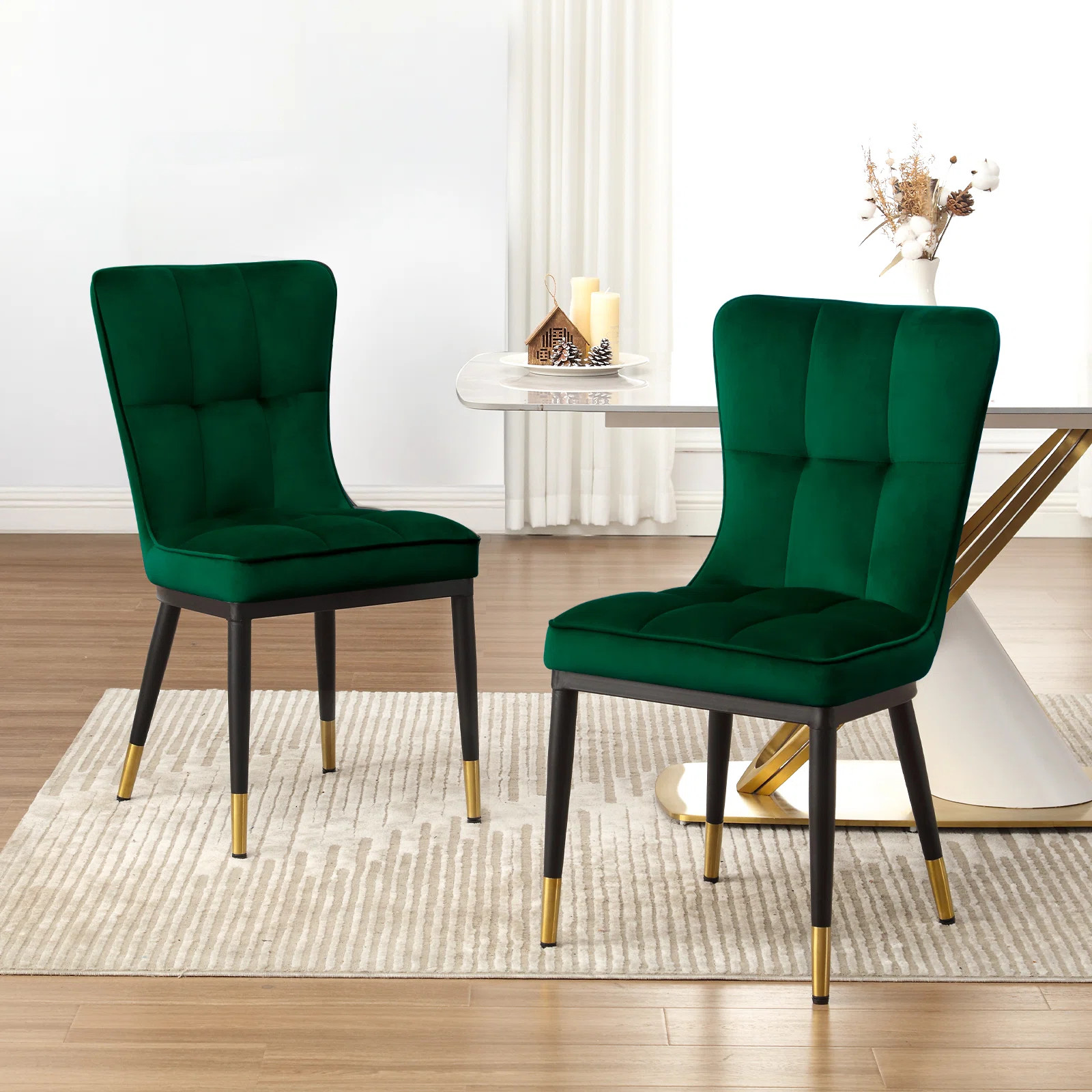 Velvet Upholstered Dining Chair (Set of 2) | Wayfair North America