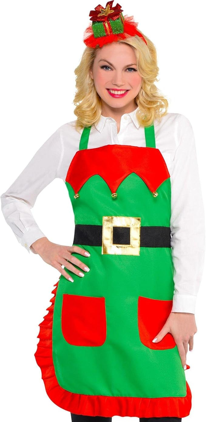 Party City Christmas Elf Fabric Apron for Teens and Adults, One Size Fits Most | Amazon (US)