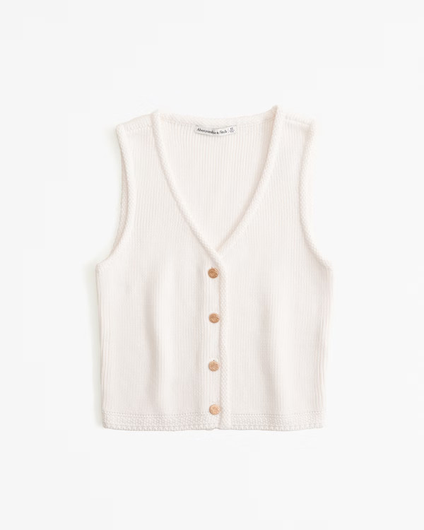 Women's The A&F Mia Button-Up Sweater Vest | Women's Tops | Abercrombie.com | Abercrombie & Fitch (US)