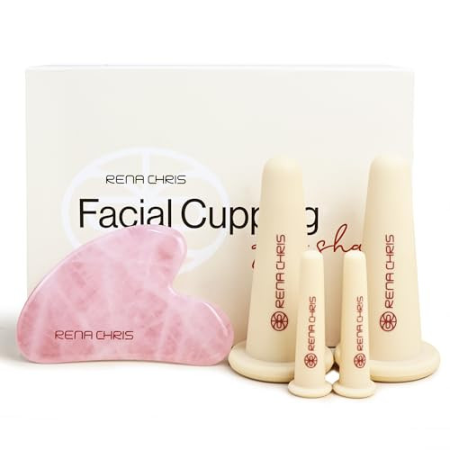 Rena Chris Facial Cupping Set & Gua Sha Facial Tool - Silicone Cupping Set & Rose Quartz Gua Sha ... | Amazon (US)