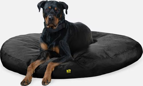 K9 Ballistics Tough Ripstop Round Pillow Dog Bed, Obsidian Black, Large | Chewy