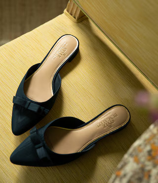 x Style Bungalow Chez Fabric Bow Detail Mules | Dillard's