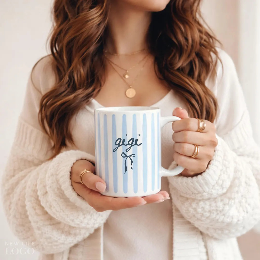 Personalized Gigi Striped Mug Coquette Grandma Coffee Mug Coquette Mothers Day Gigi Gift Custom N... | Etsy (US)