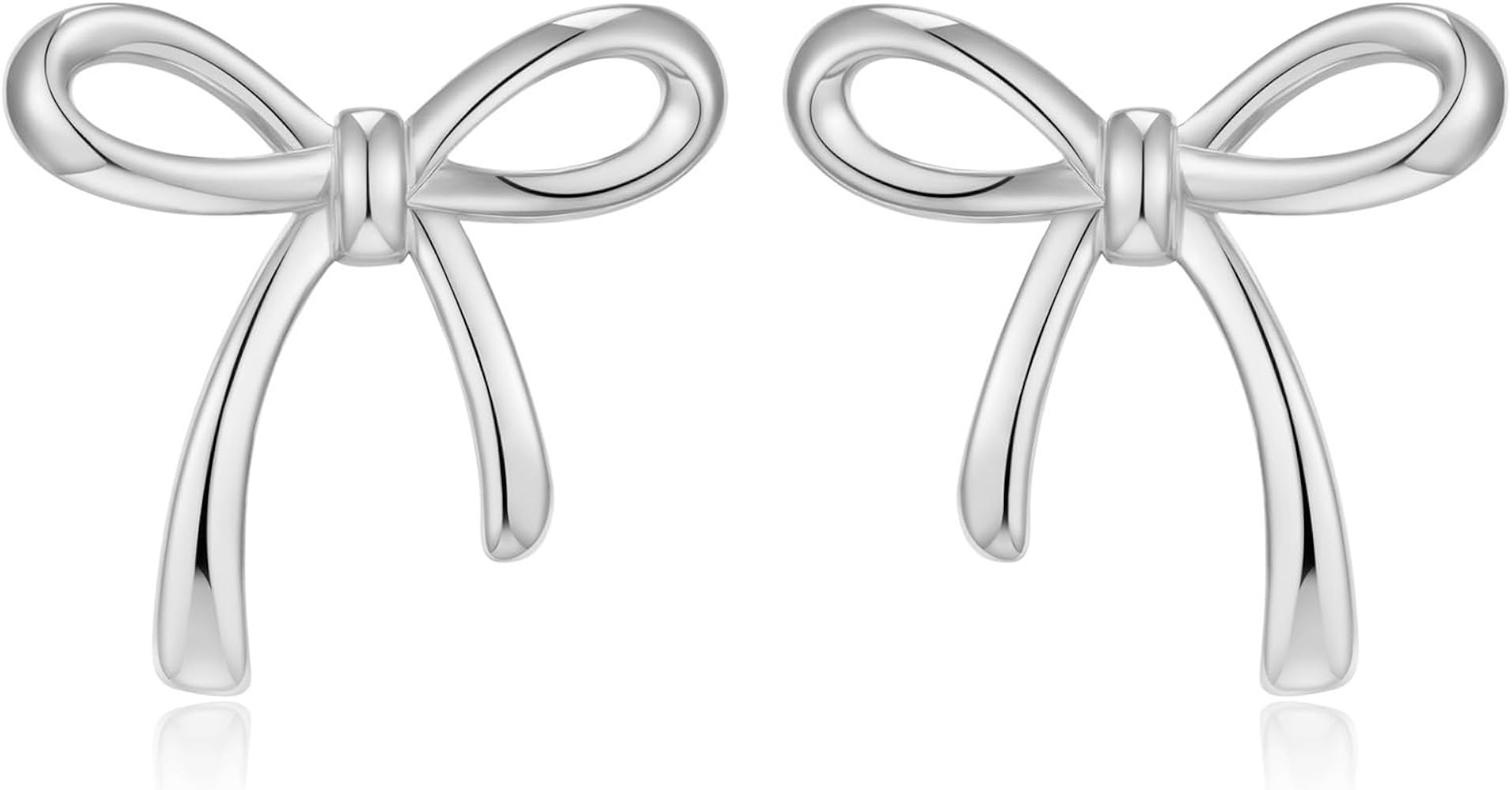 Gold Silver Bow Stud Earrings for Women Bow Jewelry Simple Earrings | Amazon (US)