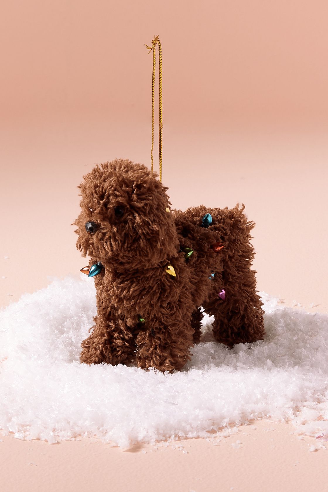 Chocolate Furry Dog Christmas Ornament | Altar'd State
