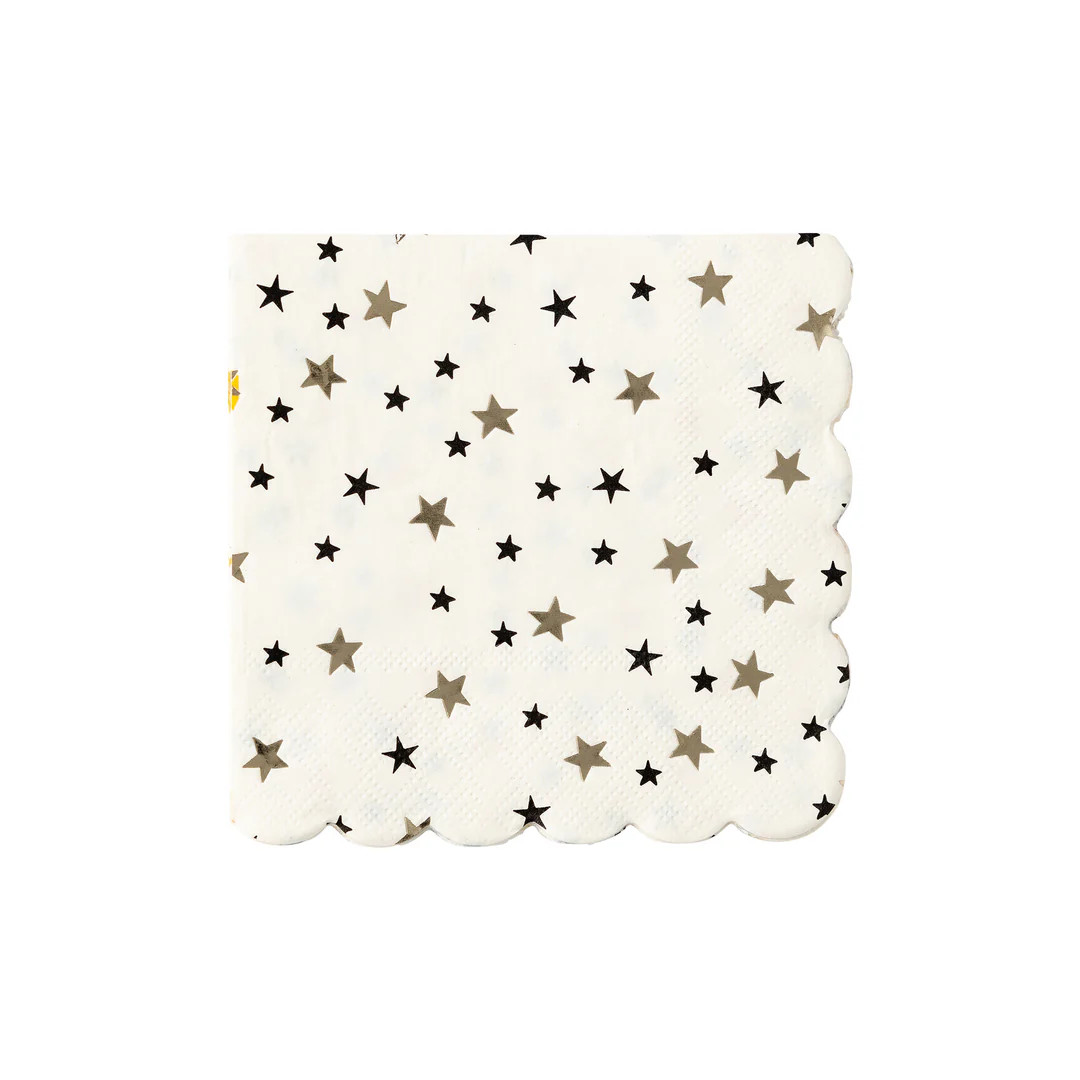 Black and Gold Star Paper Napkin | My Mind's Eye