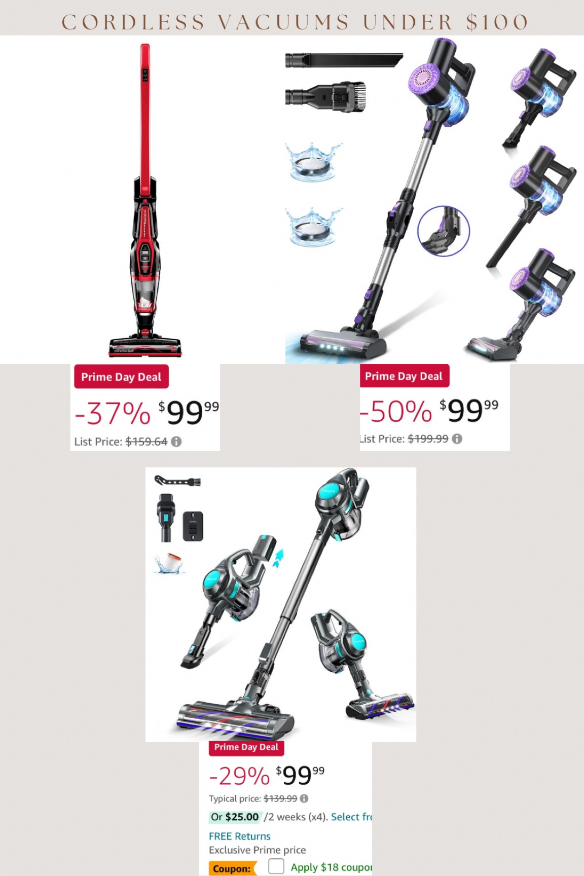 If you’re needing a budget friendly cordless vacuum, I rounded up the best reviewed cordless vacuums under $100!!!

#LTKHome #LTKSaleAlert #LTKFindsUnder100