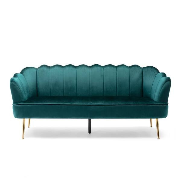 Reitz Glam Velvet Shell Sofa by Christopher Knight Home - 76.25" L x 29.25" W x 33.50" H - - 3296... | Bed Bath & Beyond