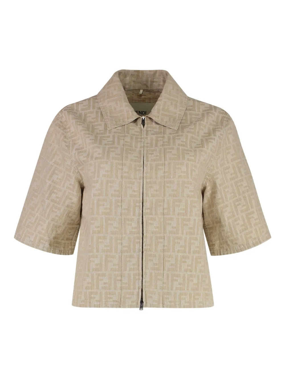 FENDI FF-motif zip-front jacket - Brown | Farfetch Global