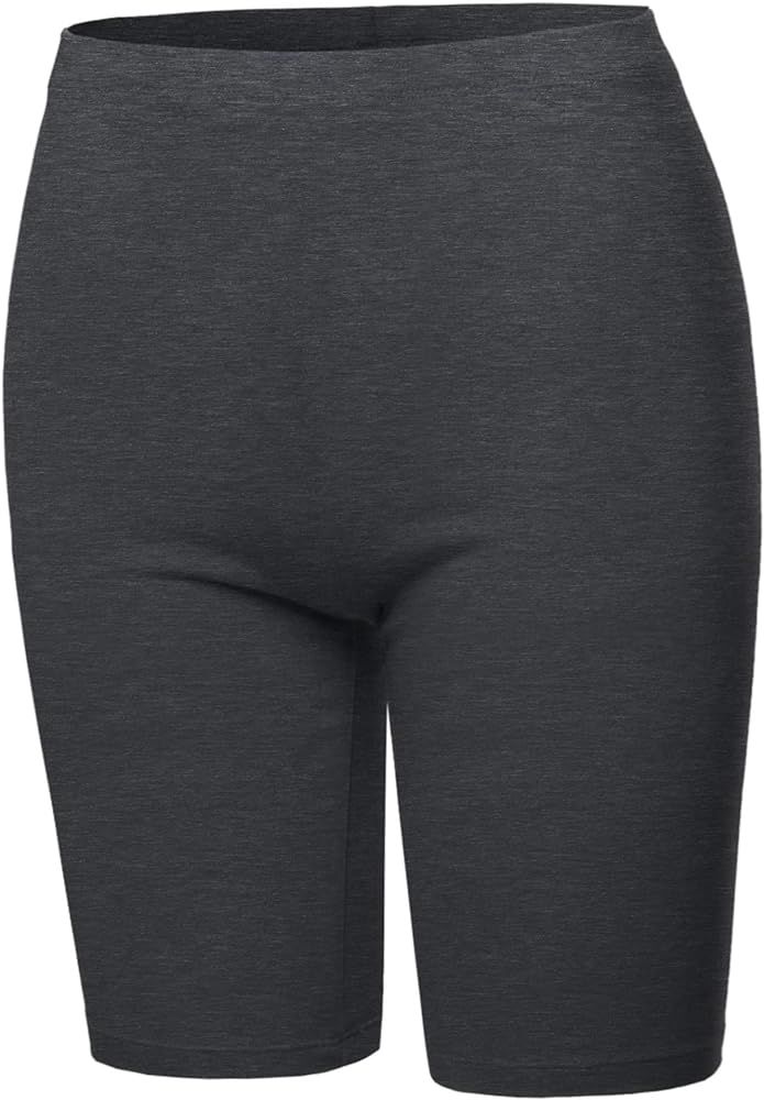 Women's Basic Solid Premium Cotton Mid Thigh High Rise Biker Bermuda Shorts | Amazon (US)