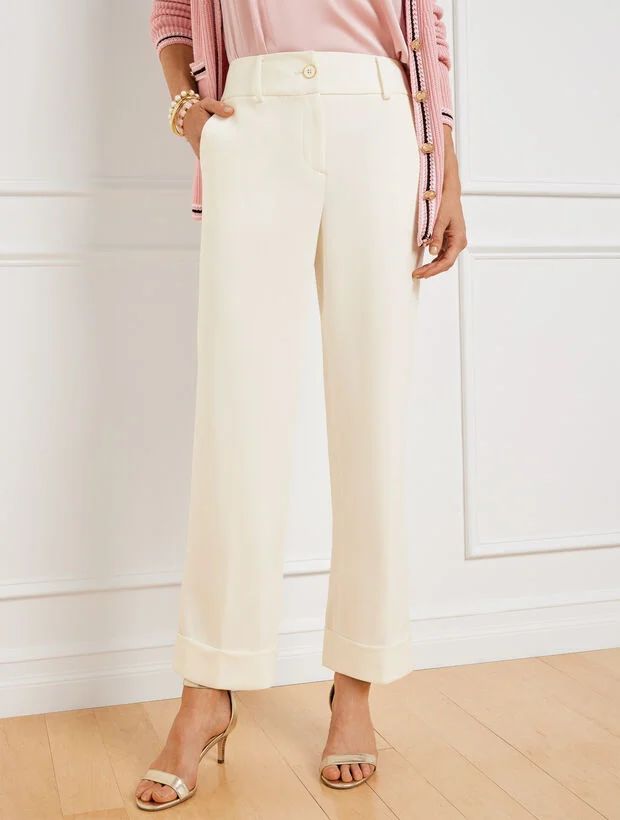 Tailored Stretch Slim Wide Ankle Pants | Talbots