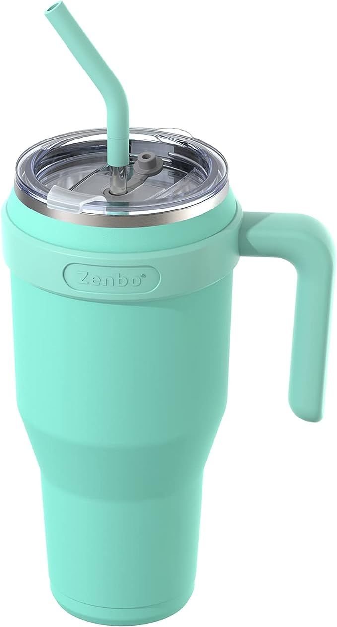 Zenbo 40 oz Tumbler with Handle–Stainless Steel Vacuum Insulated Mug Cup with Handle,Lid and St... | Amazon (US)