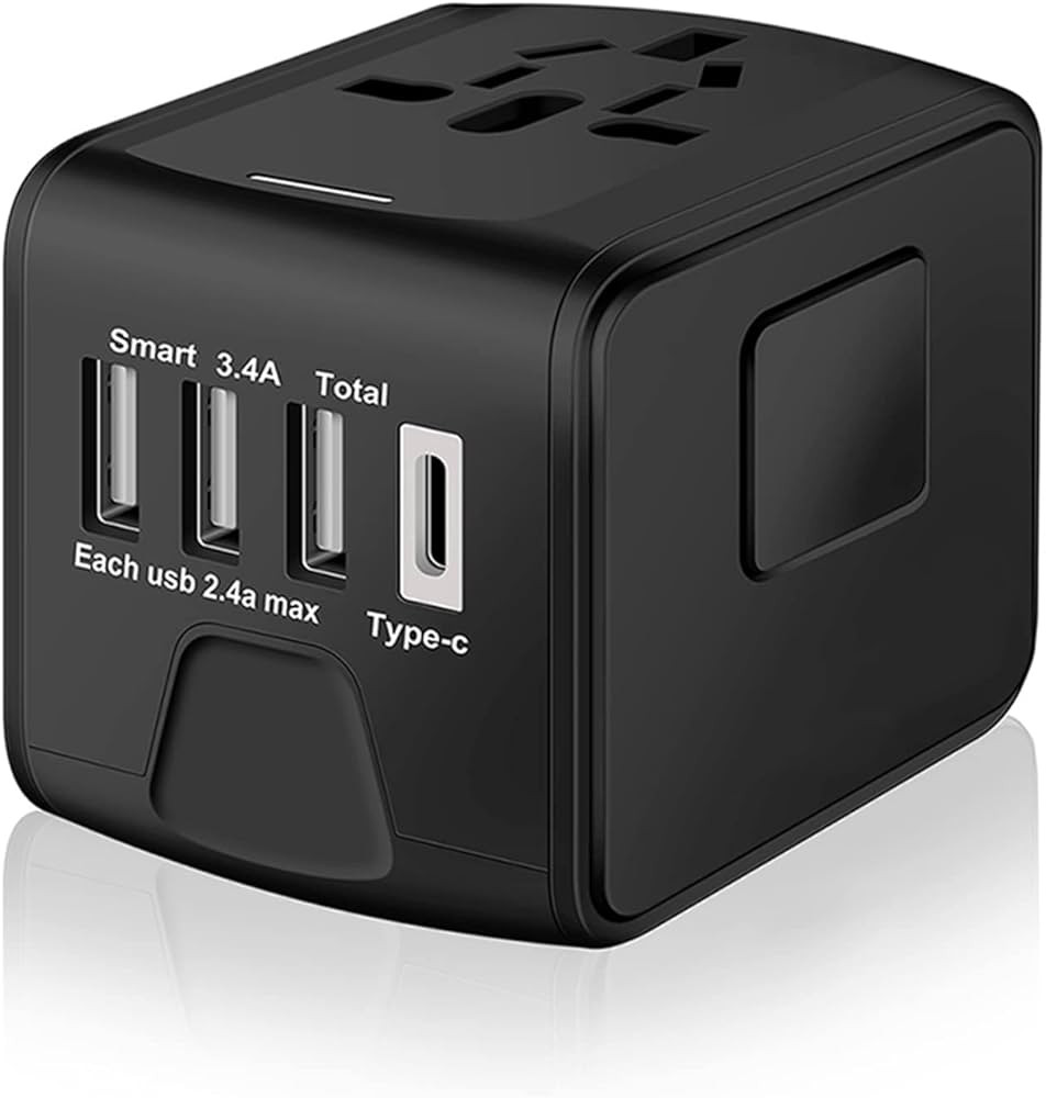 Amazon.com: SAUNORCH Universal International Travel Power Adapter W/High Speed 2.4A USB, 3.0A Typ... | Amazon (US)