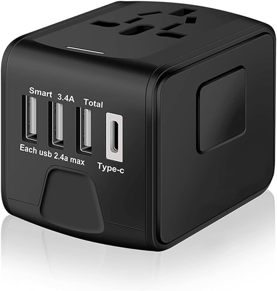 Amazon.com: SAUNORCH Universal International Travel Power Adapter W/High Speed 2.4A USB, 3.0A Typ... | Amazon (US)