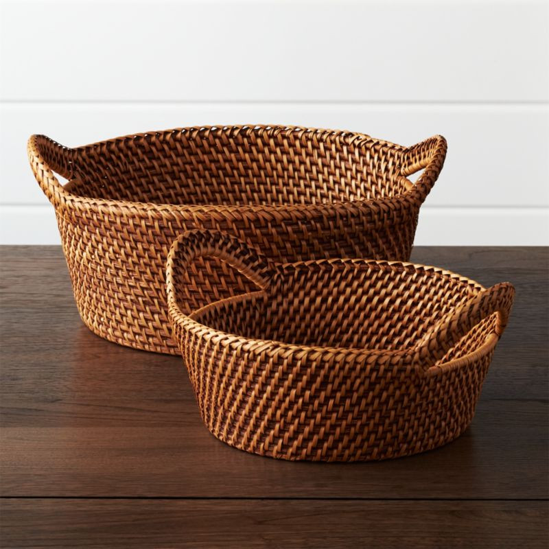 Artesia Honey Rattan Napkin Ring | Crate & Barrel