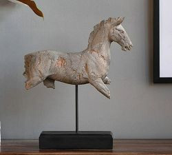 Handpainted Horse Statue on Stand | Pottery Barn (US)