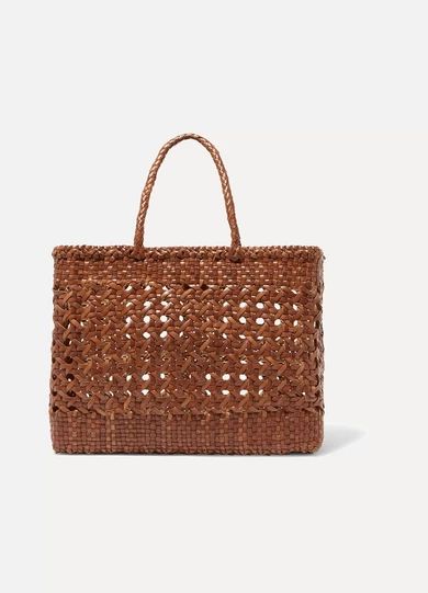 Dragon Diffusion - Cannage Big Woven Leather Tote - Tan | NET-A-PORTER (UK & EU)