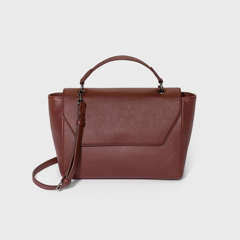 Top Handle Shoulder Handbag - Universal Thread Dark Red | Target