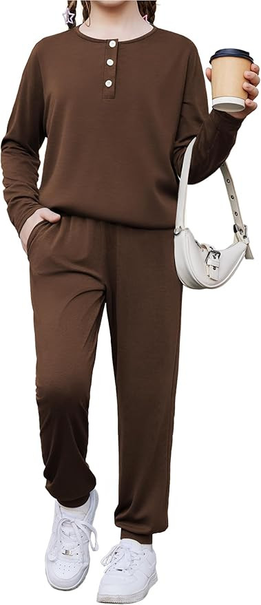 Arshiner Girls Clothes Crew Neck Long Sleeve Tops and Pants Set with Pockets Fall Outfits 5-13 Ye... | Amazon (US)