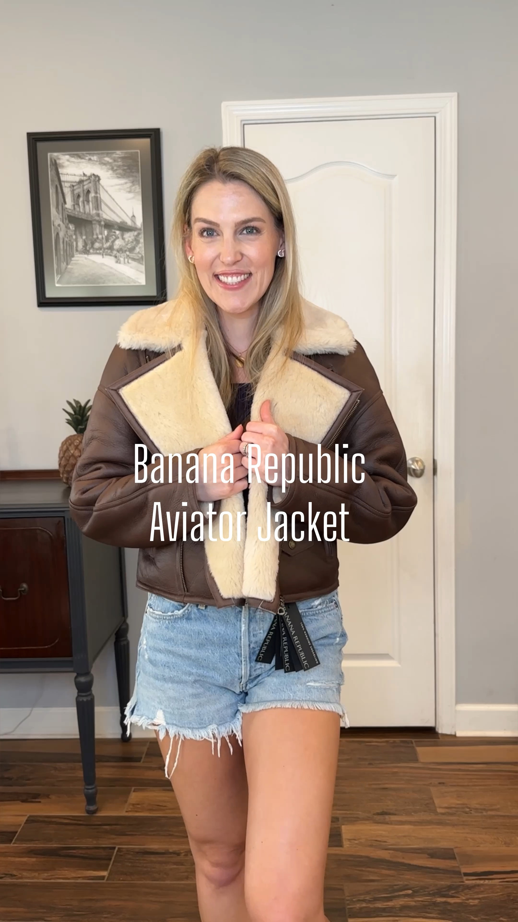 Banana republic hot sale shearling jacket