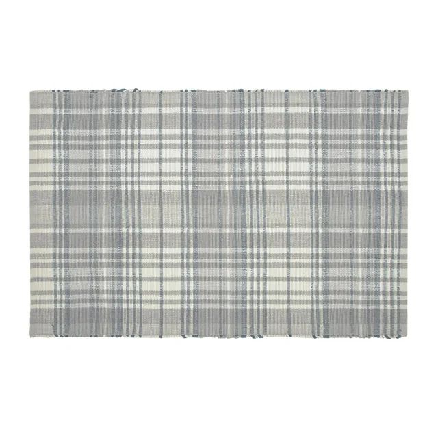 My Texas House Grey Plaid Layering Polyester Indoor/Outdoor Area Rug, 38" x 58" | Walmart (US)