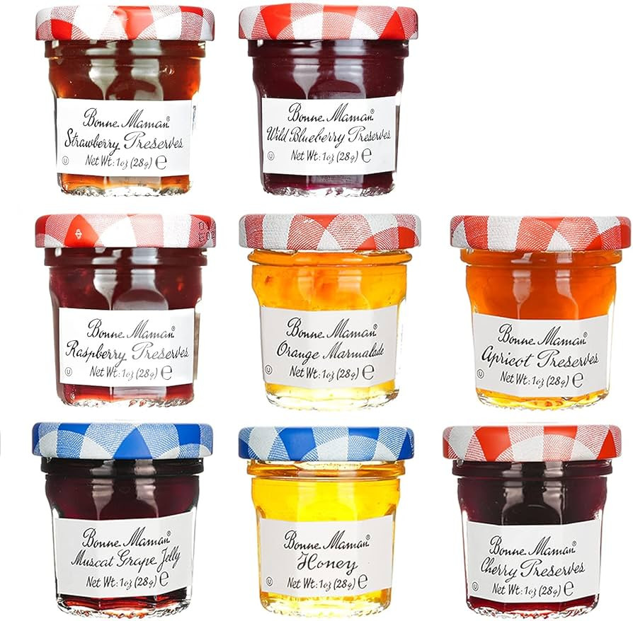 Bonne Maman Assorted Preserves - Strawberry, Apricot, Raspberry, Orange, Cherry, Honey, Grape, Bl... | Amazon (US)