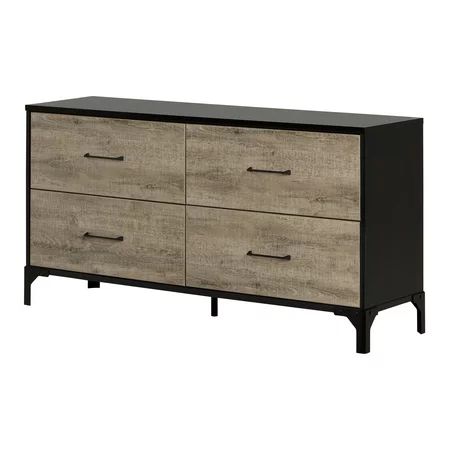 South Shore Valet 4-Drawer Double Dresser, Weathered Oak and Ebony | Walmart (US)