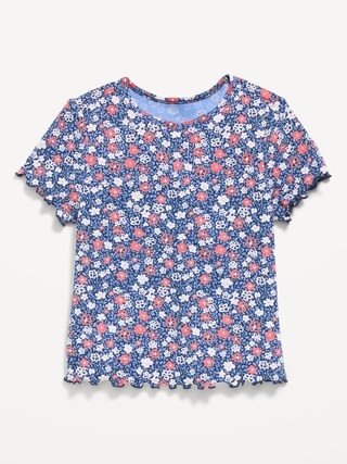 Printed Short-Sleeve Ribbed T-Shirt for Toddler Girls | Old Navy (US)
