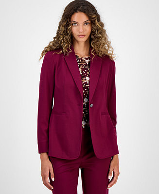 Bar III Women's Compression Notch-Collar Single Button Blazer, Created for Macy's - Macy's | Macy's