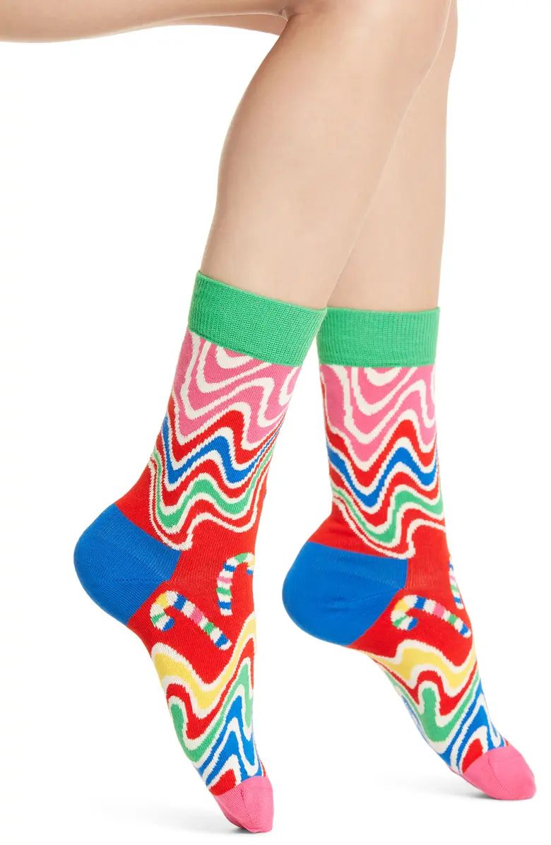 Psychedelic Candy Cane Crew Socks | Nordstrom