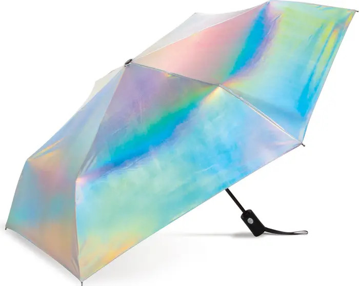 Iridescent Auto Open & Close Compact Umbrella | Nordstrom