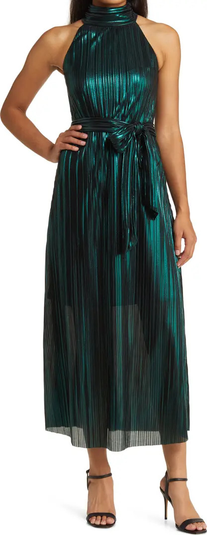Metallic Pleated Cocktail Dress | Nordstrom