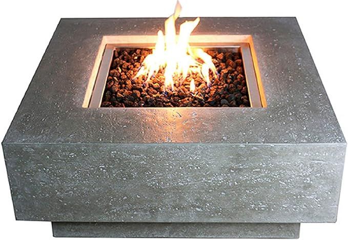 Elementi Manhattan Outdoor Gas Firepit Table 36 Inches Natural Gas Fire Pit Patio Heater Concrete... | Amazon (US)