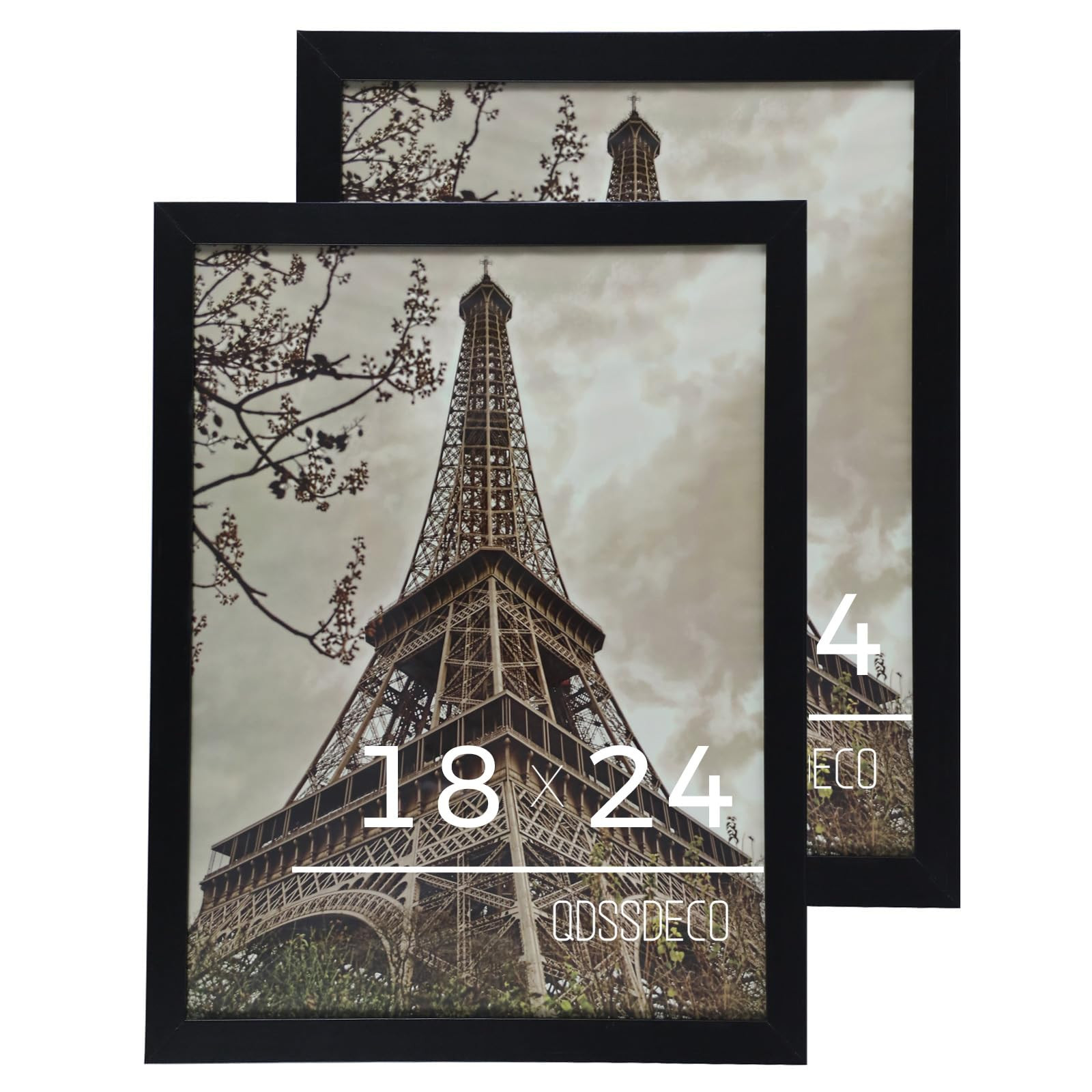 QDSSDECO 18x24 Poster Frame Black Wood Frame with Plexiglass Horizontal and Vertical Formats Hang... | Amazon (US)