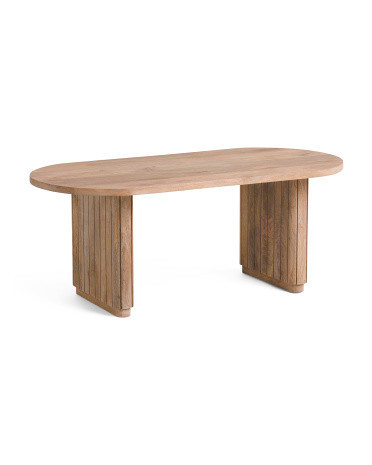 Fluted Mango Wood Coffee Table | TJ Maxx