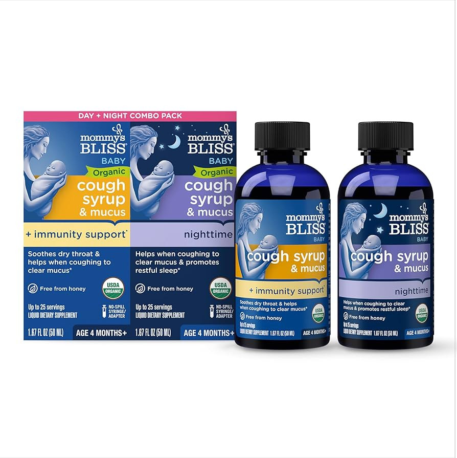 Mommy's Bliss Organic Baby Cough Syrup & Mucus Relief, Day and Night Combo Pack, Contains Organic... | Amazon (US)