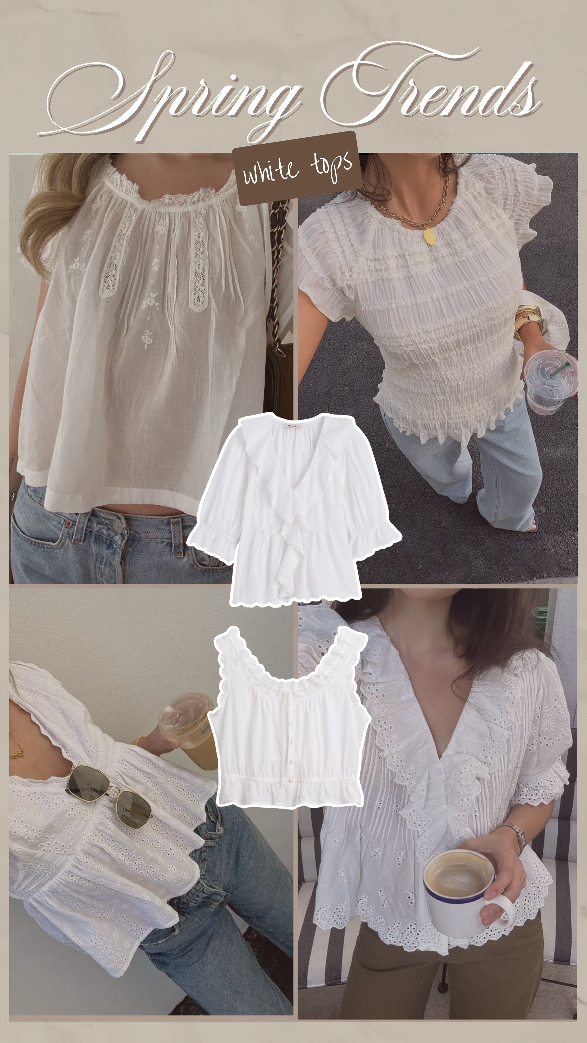 White tops I'm loving for spring!

spring style, pinterest outfits, spring tops, spring outfits 

 #LTKootd