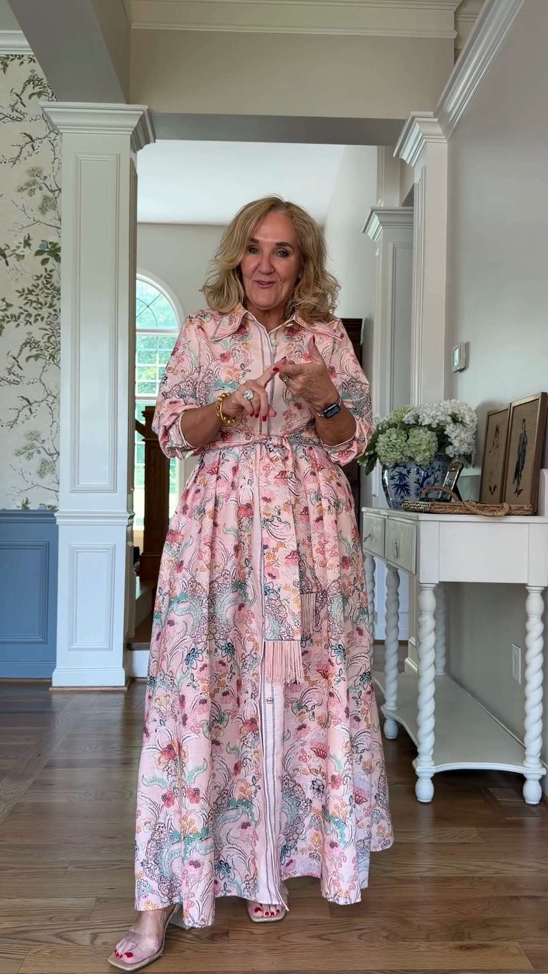 This floral maxi shirt dress is a stunning choice for weddings, galas, and other special occasions. The flattering tie waist and elegant silhouette make it perfect for mother of the bride, mother of the groom, or a formal summer wedding guest look.

💡 LTK MADE EASY

❤️ Heart = Support my posts
🔖 Save = Get sale & restock alerts
📋 Lists = Keep favorites organized
📲 Share = Send to yourself for later
💬 Comment = Ask me anything 

 #LTKootd #LTKSeasonal #LTKOver40