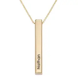 Totem 3D Bar Necklace in 10K Solid Yellow Gold | MYKA