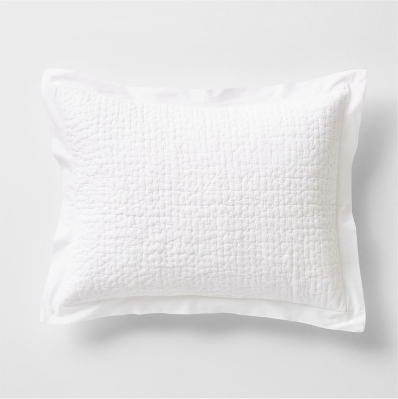 Celeste White Organic Cotton Standard Sham + Reviews | Crate & Barrel | Crate & Barrel
