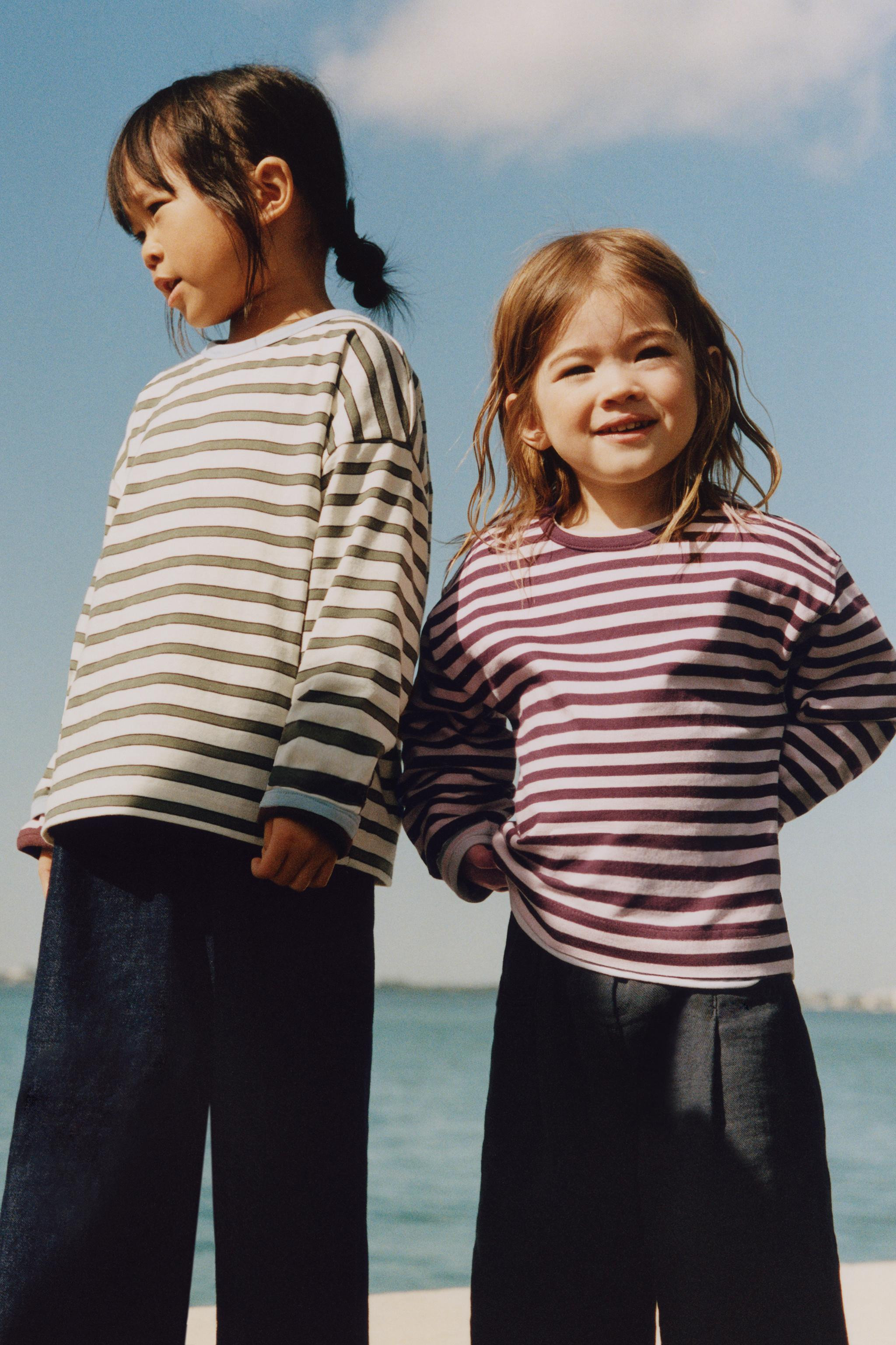 TIMELESZ - CONTRAST TRIM STRIPED T-SHIRT | Zara US