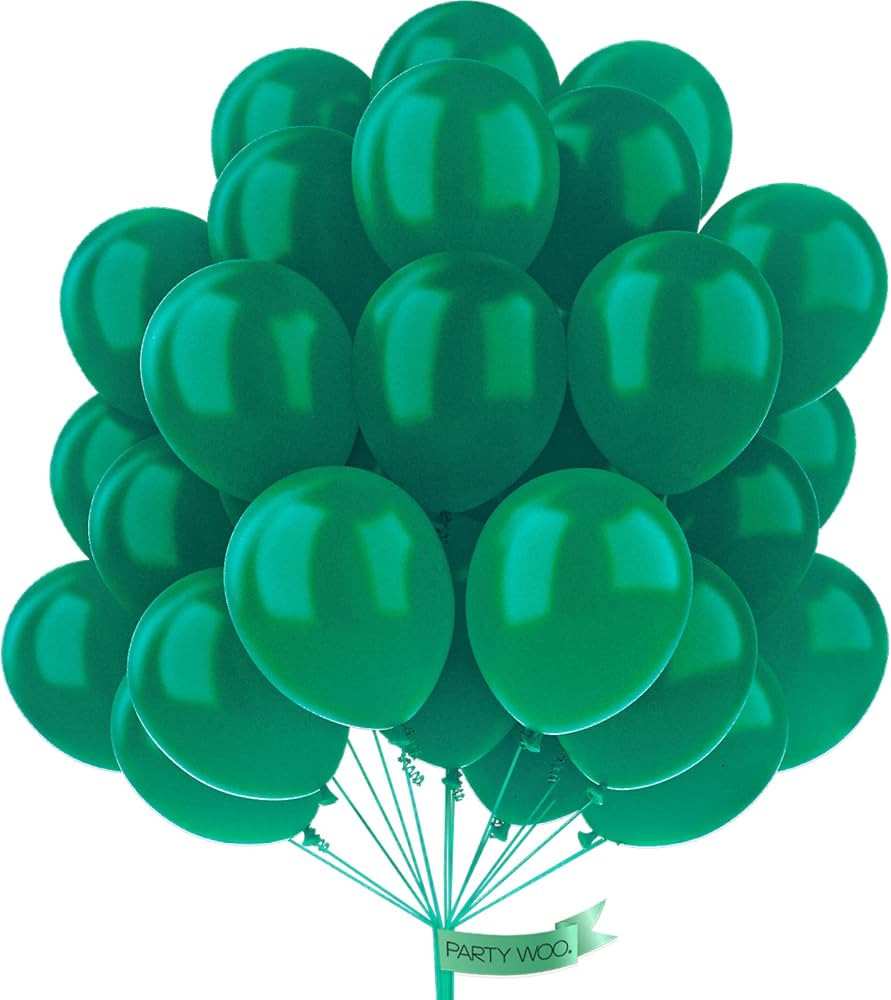 PartyWoo Emerald Green Balloons, 50 pcs 12 Inch Pearl Emerald Green Balloons, Deep Green Balloons... | Amazon (US)