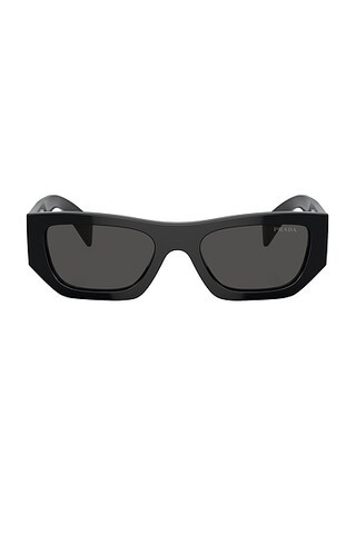 Prada Rectangle Sunglasses in Black | FWRD | FWRD 