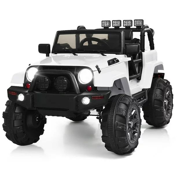 Costway 12V Kids Ride On Truck Car w/ Remote Control MP3 Music LED Lights White - Walmart.com | Walmart (US)